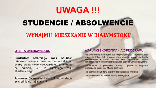 Program „Mieszkanie dla absolwenta”